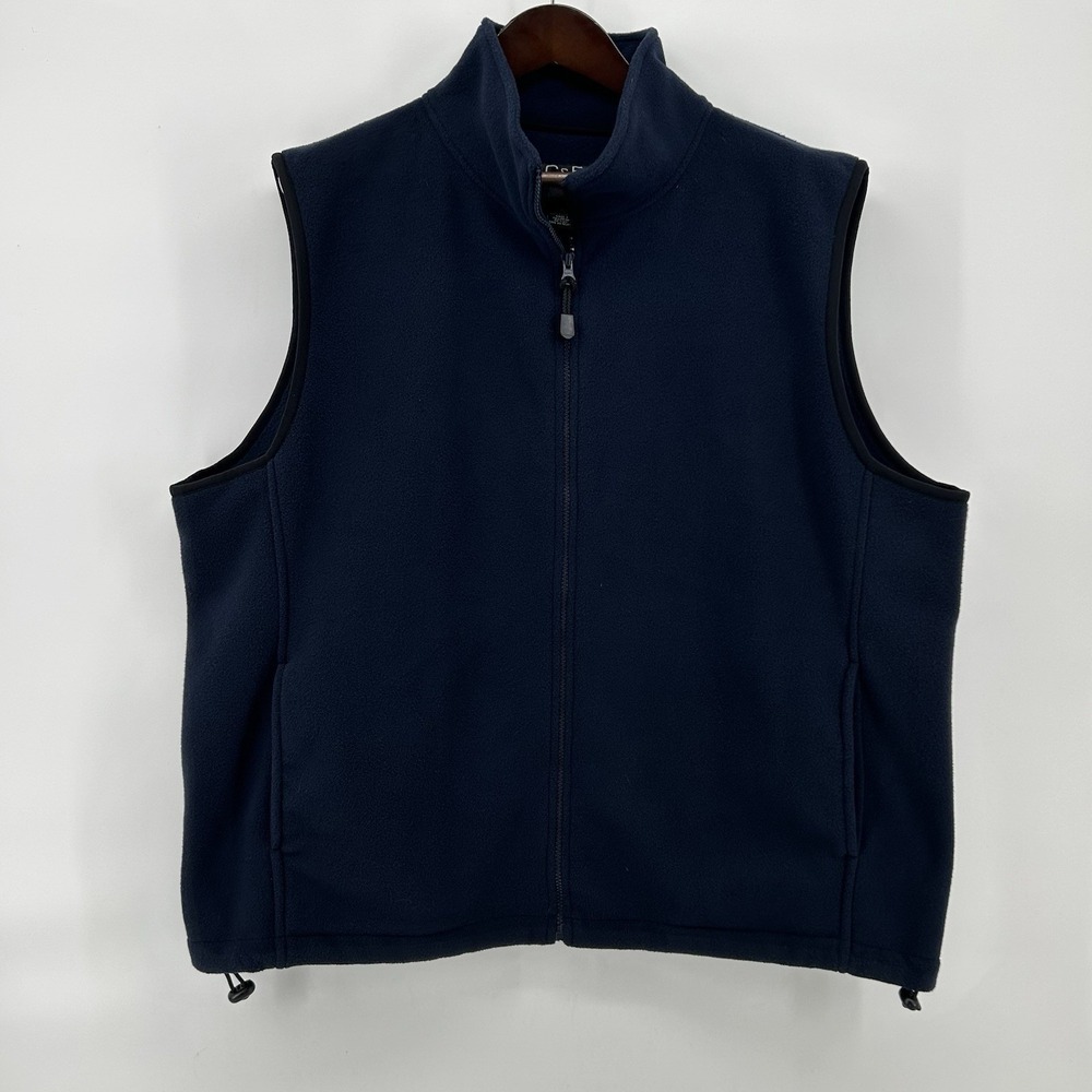 C&B Sport Croft & Barrow Fleece Vest Mens XL Navy Full Zip Outdoor Layer Camp